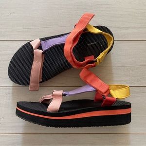Time Tru Target Rainbow Platform Sandals Sz 10 Women